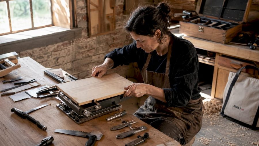 Dans son atelier, un artisan du bois assemble un outil modulable, conçu pour s’adapter à différents usages.